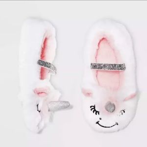 Cat and Jack Unicorn Slippers Girls 4t-5t S 12-24m